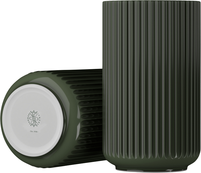 Lyngby Vase H31 cm Mørk Grøn Porcelæn